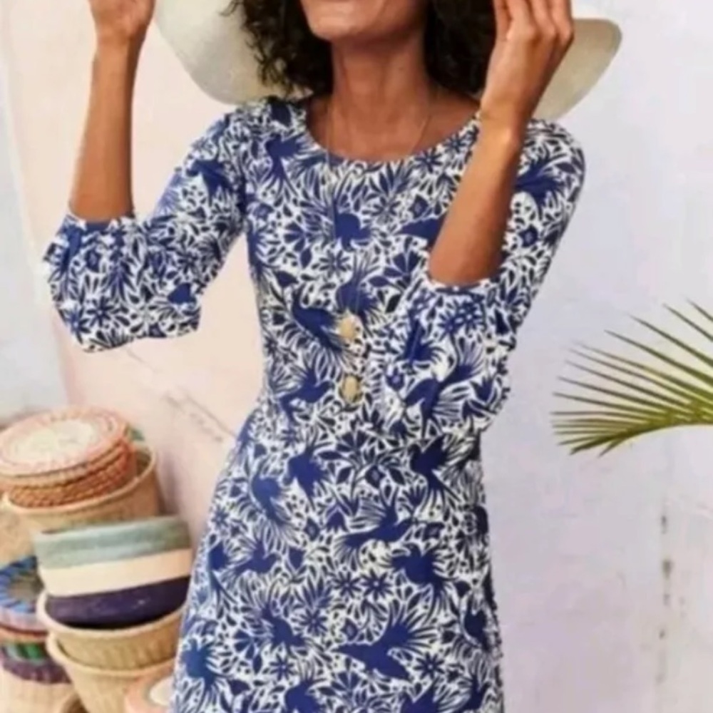 Boden Lucie lapis deep royal blue knit tunic dress Sz 8R EUC